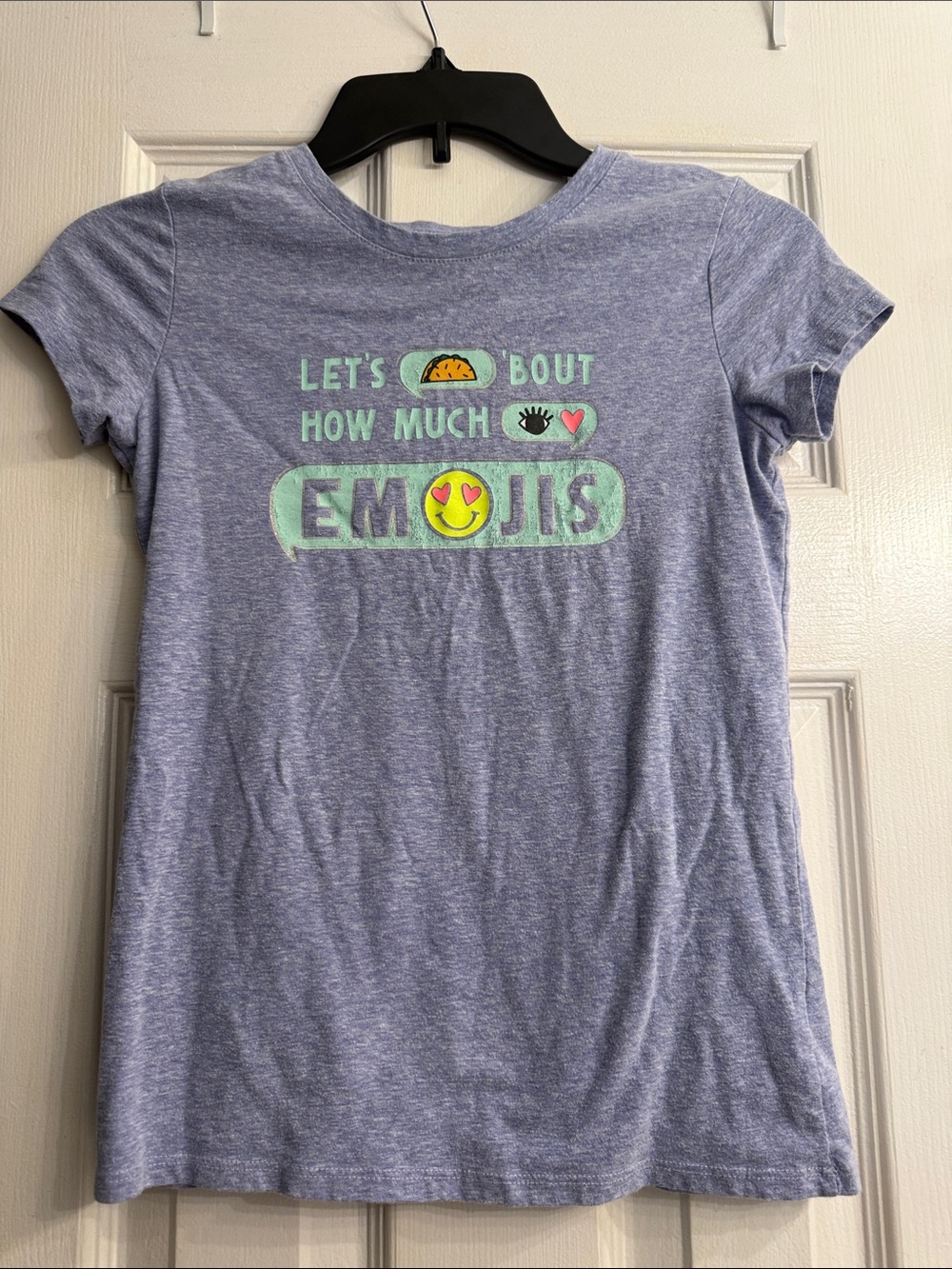 Kids Emoji Graphic Tee - Light Purple L(10-12)